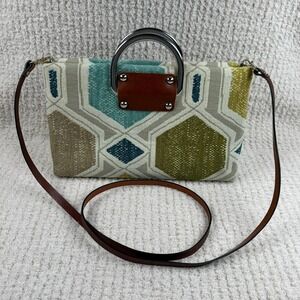 Handmade Multicolor Geometric Upholstery Fabric Handbag Artisan Statement Bag